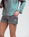Rosie Flamingo Stripe Silk Short