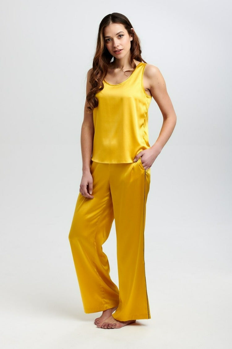 Aurelie Honeybee Silk Trouser