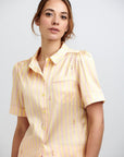 Poppy Lemonade Stripe Silk Blouse