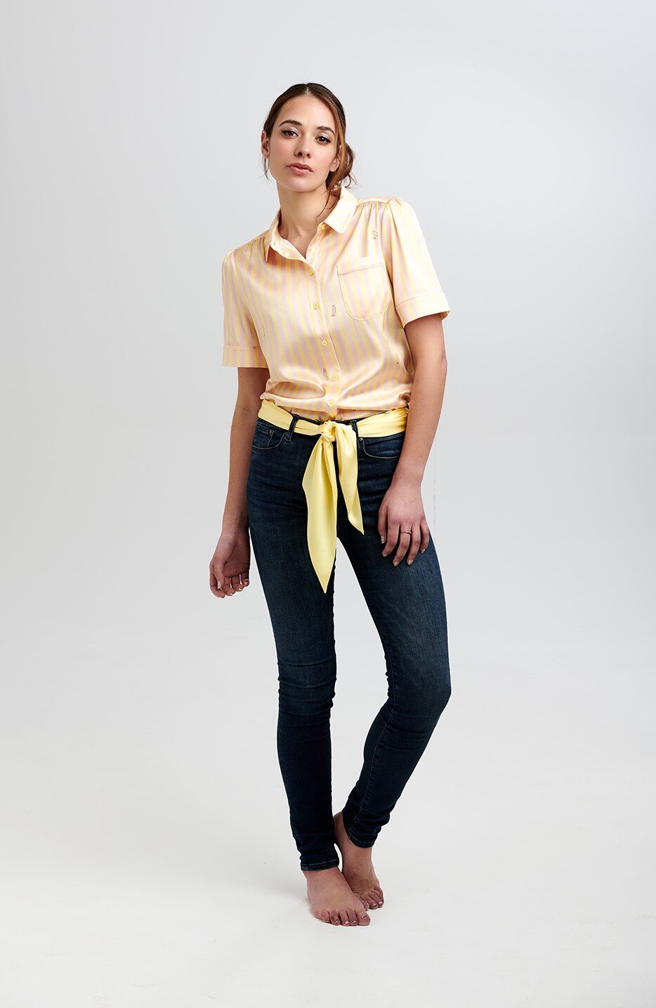 Poppy Lemonade Stripe Silk Blouse