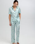Poppy Glacier Butterfly Silk Trouser