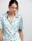 Poppy Glacier Butterfly Silk Blouse