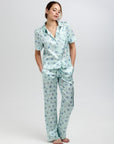 Poppy Glacier Butterfly Silk Blouse