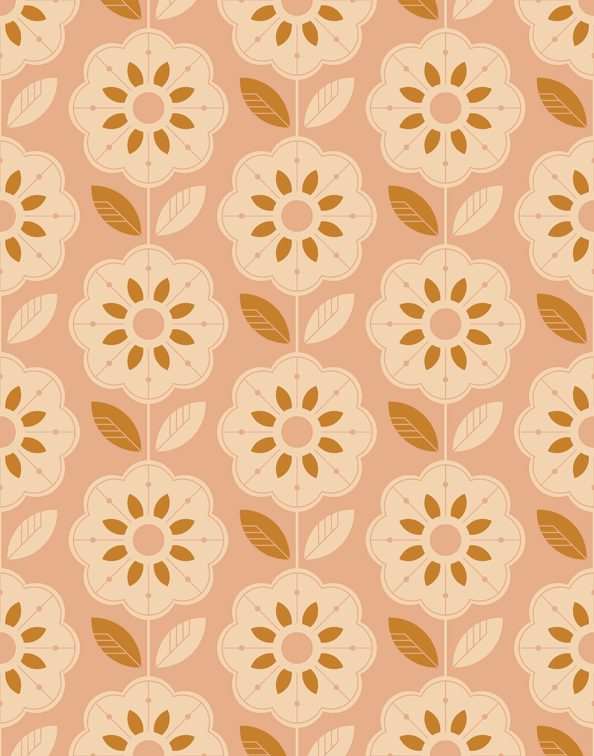 Slice Retro Floral Pattern Fabric