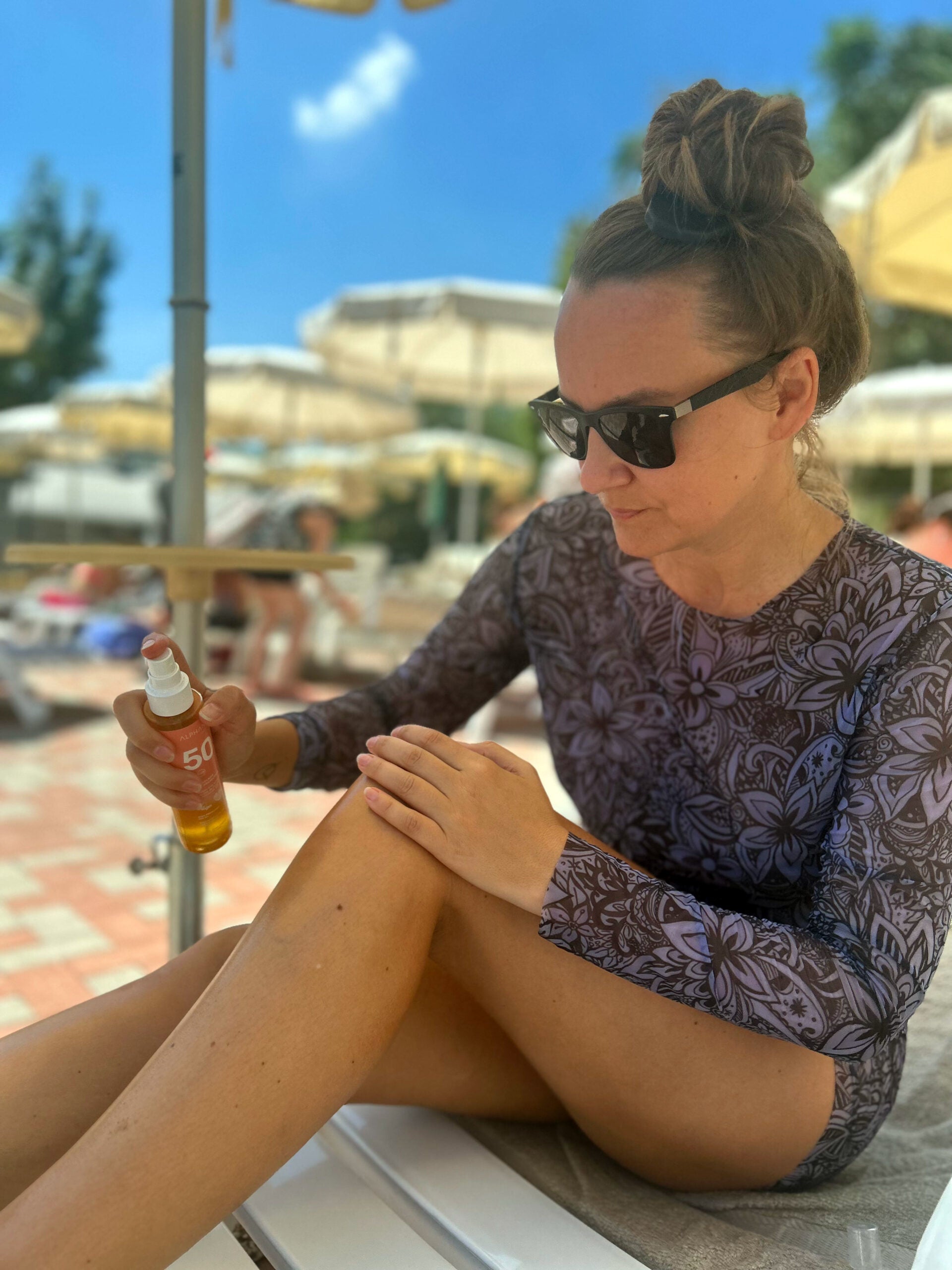 Tan Through Mini Leggings in Moonlight Tropica