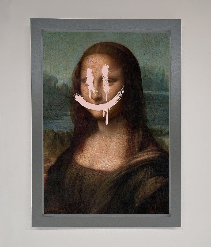 Luxury Smiley Mona Framed Poster, premium classic art with modern whimsy, stylish decor for living room bedroom or office by Zestio at brixbailey.com