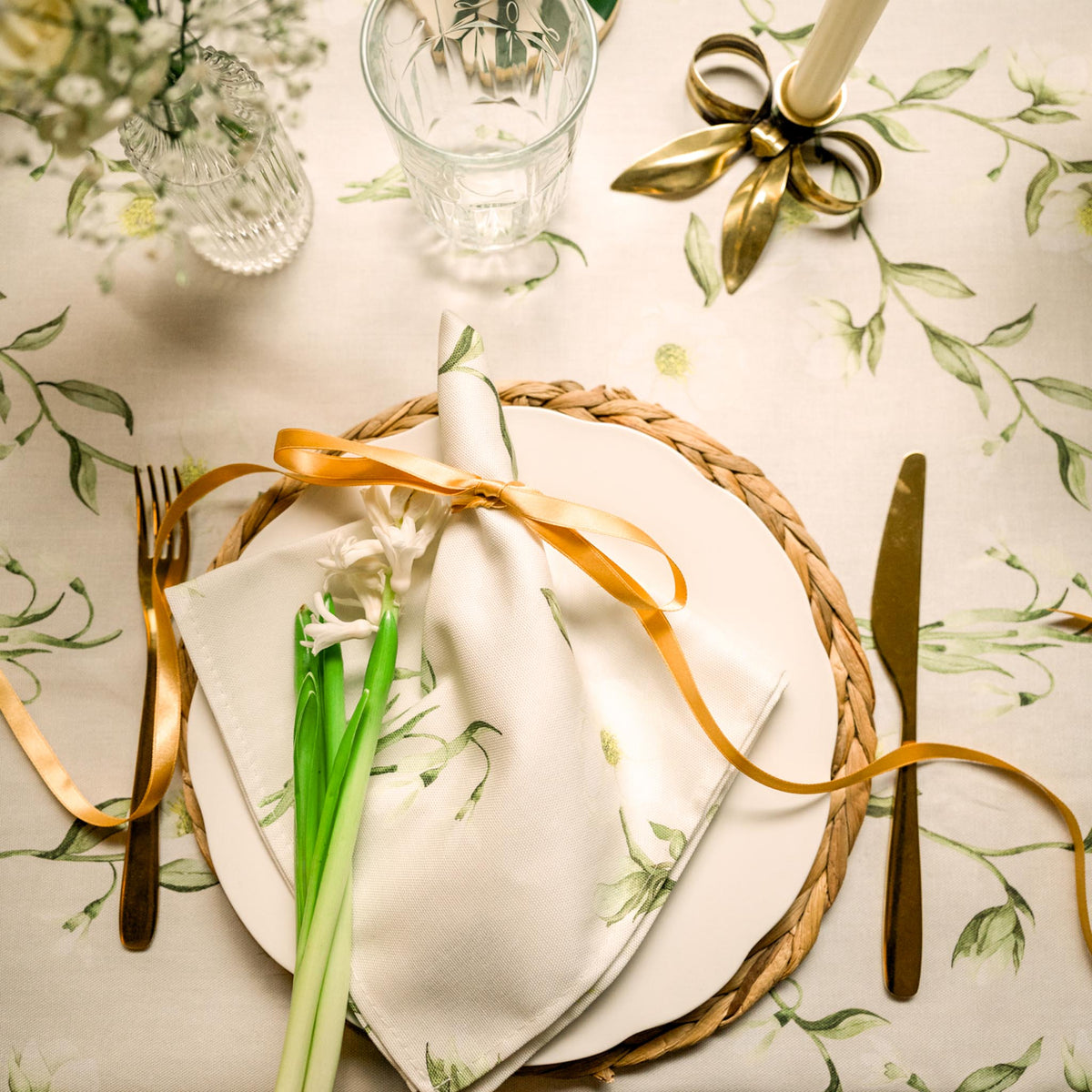 Snowdrop and Hellebore Tablecloth