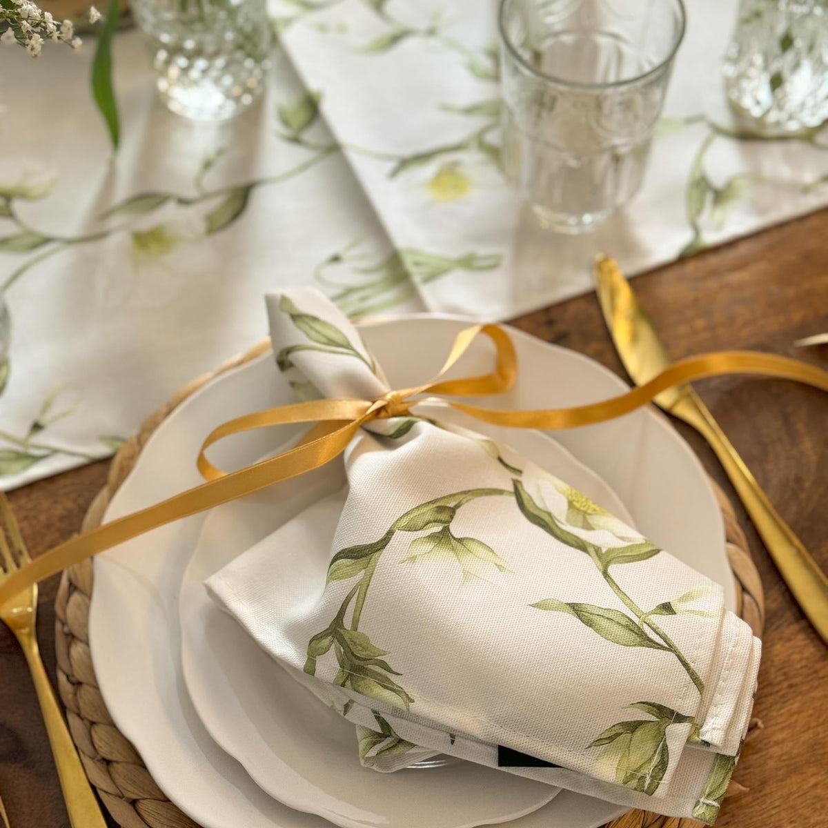 Snowdrop and Hellebore Napkins (Pair)
