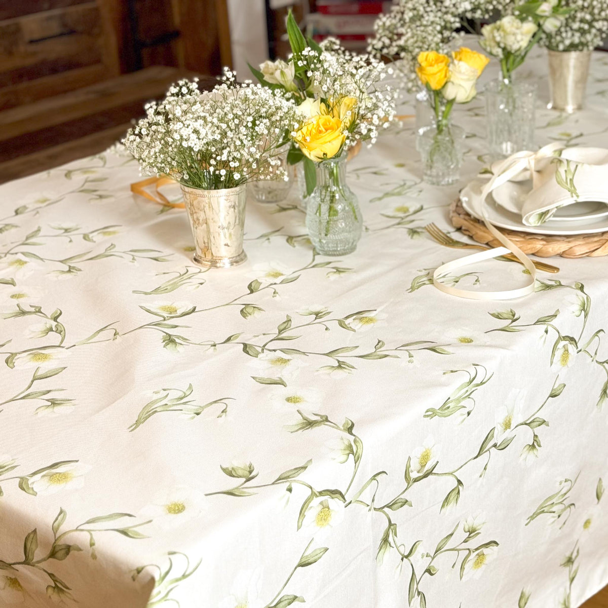 Snowdrop and Hellebore Tablecloth