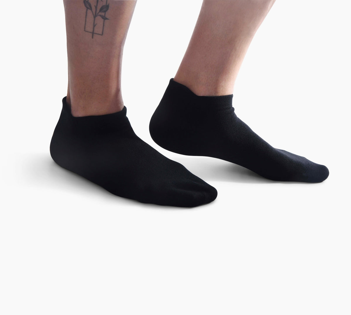 Bamboo Trainer Socks - Deep Black - 5 Pack