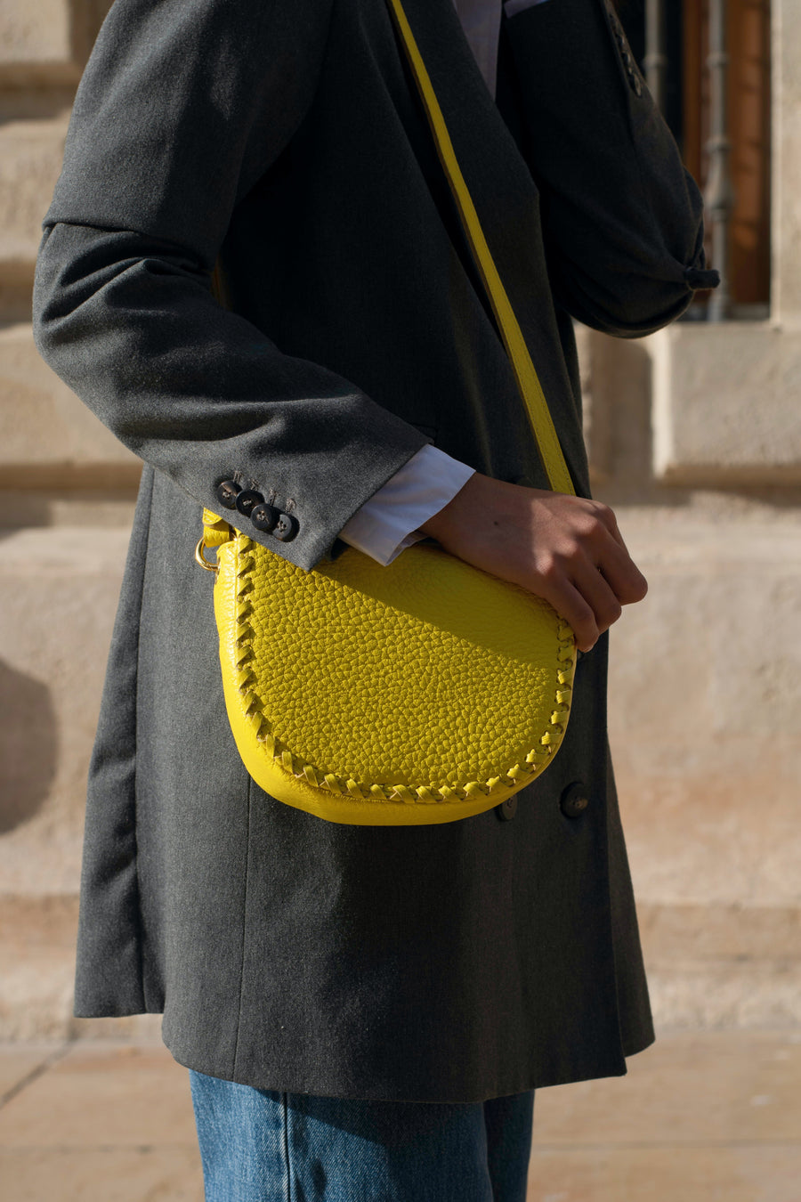 Jas - Handmade Leather Saddle Bag Yellow