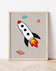 Space Rocket 2 print - natural background