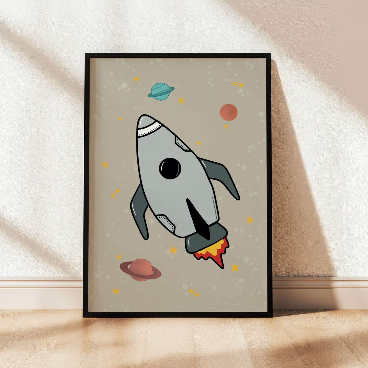 Space Rocket 1 print - natural background