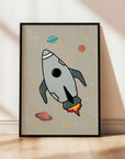 Space Rocket 1 print - natural background