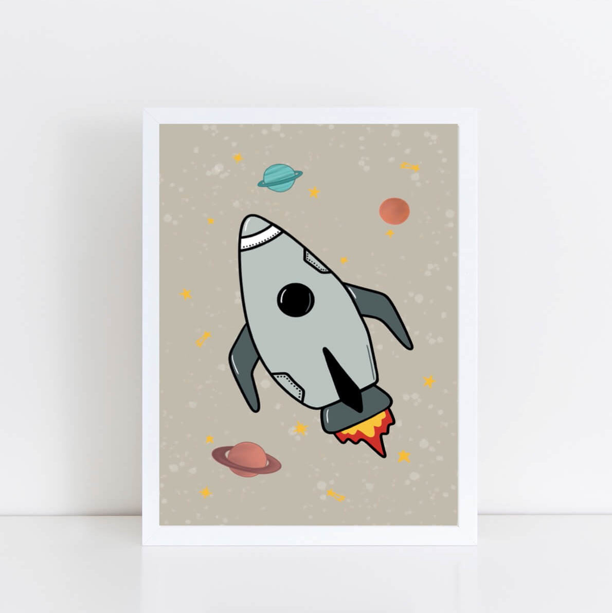Space Rocket 1 print - natural background