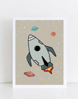 Space Rocket 1 print - natural background