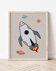 Space Rocket 1 print - natural background