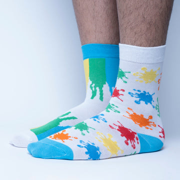 Colorful mismatched socks, happy personality splash of colors, premium cotton blend, EU 36-41 UK 4-8, trendy best-selling by Body and I at brixbailey.com