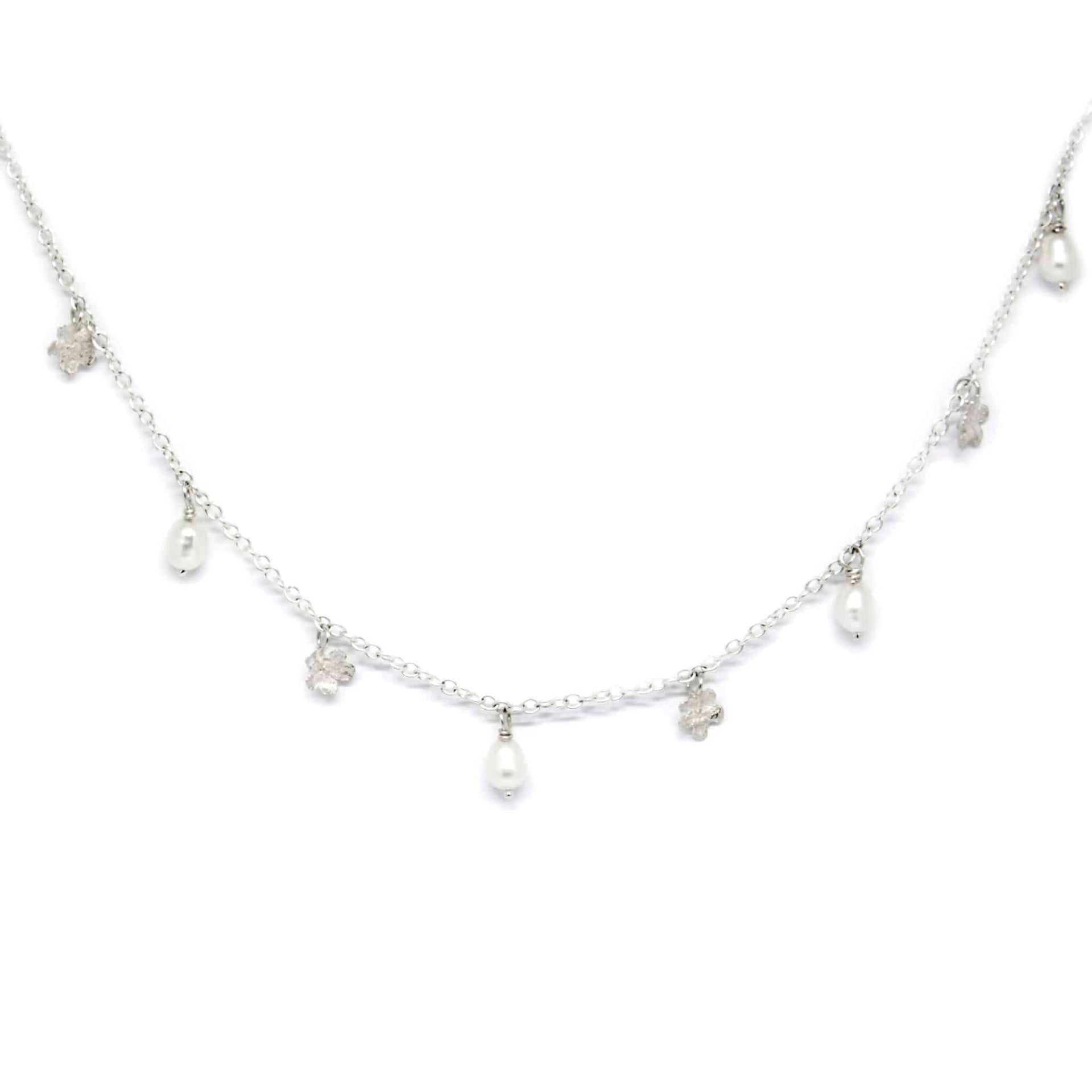 Spring Collection Silver Necklace with Pearls – Handcrafted by Agnes Veski by Agnes Veski Jewellery at www.brixbailey.com
