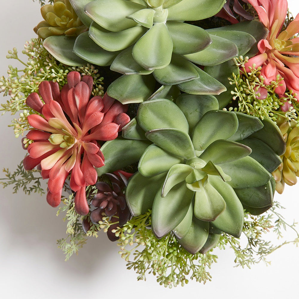 Artificial Succulent Arrangement In Natural Planter