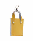 Mini tote bag charm - Ochre Yellow