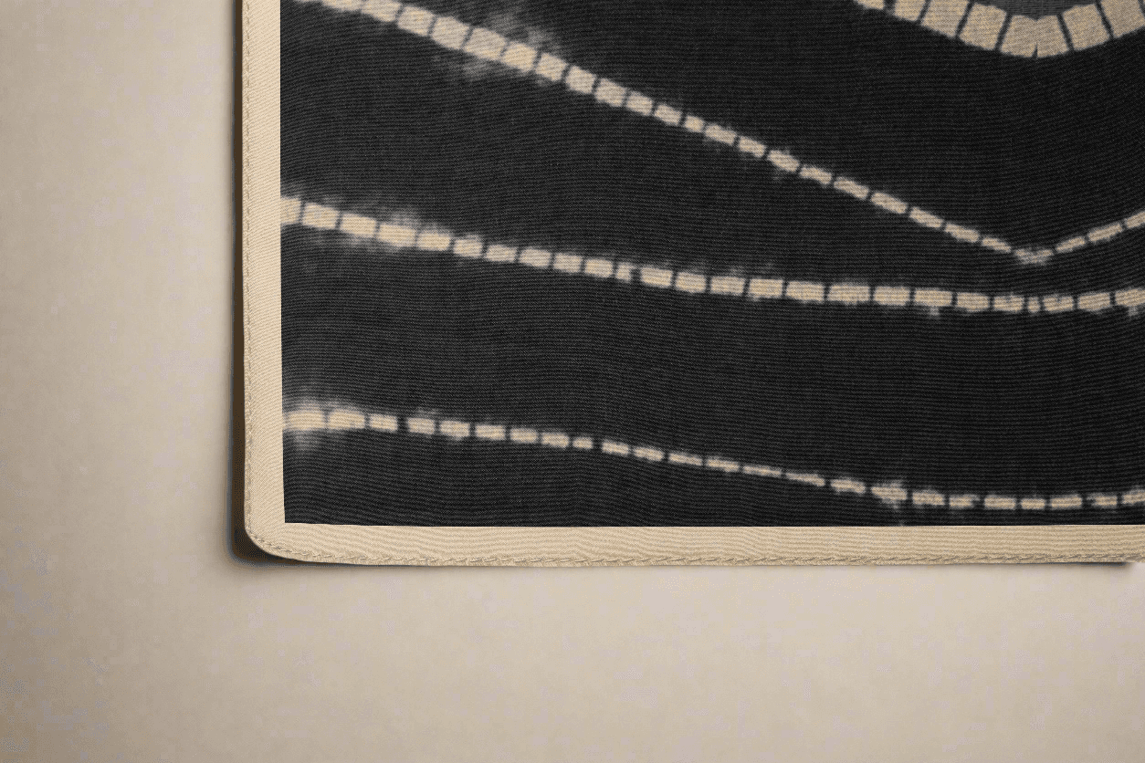 Charcoal Shibori Silk Beach Wrap Scarf