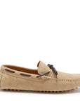 Laced Driving Loafers, taupe suede