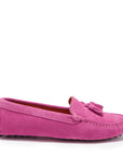 Women's Tasselled Driving Loafers, pink suede