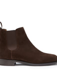 Women's Brown Suede Chelsea Boots, Welted Leather Sole