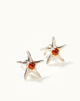 Amber Starfish Stud Earrings