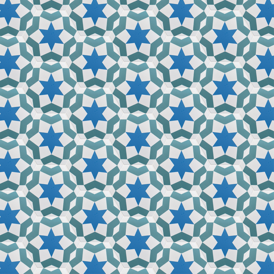 Starz porcelain tile, luxury blue teal anti-slip wall and floor tiles for indoor outdoor use, premium stylish design by Maria Starling Design at brixbailey.com