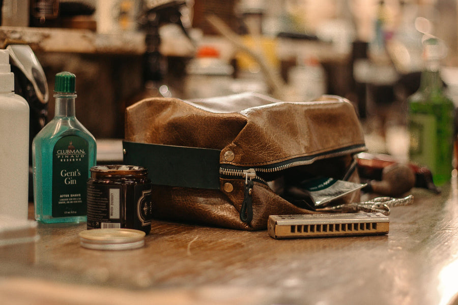 Leather Travel Accessory Bag - Sustainable & Customizable