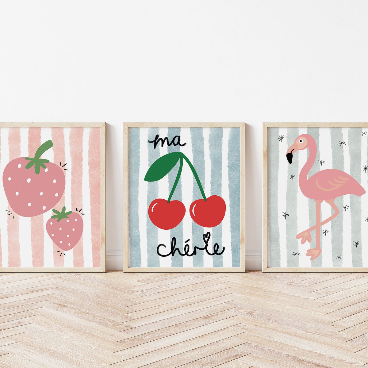 Strawberries kids wall art print