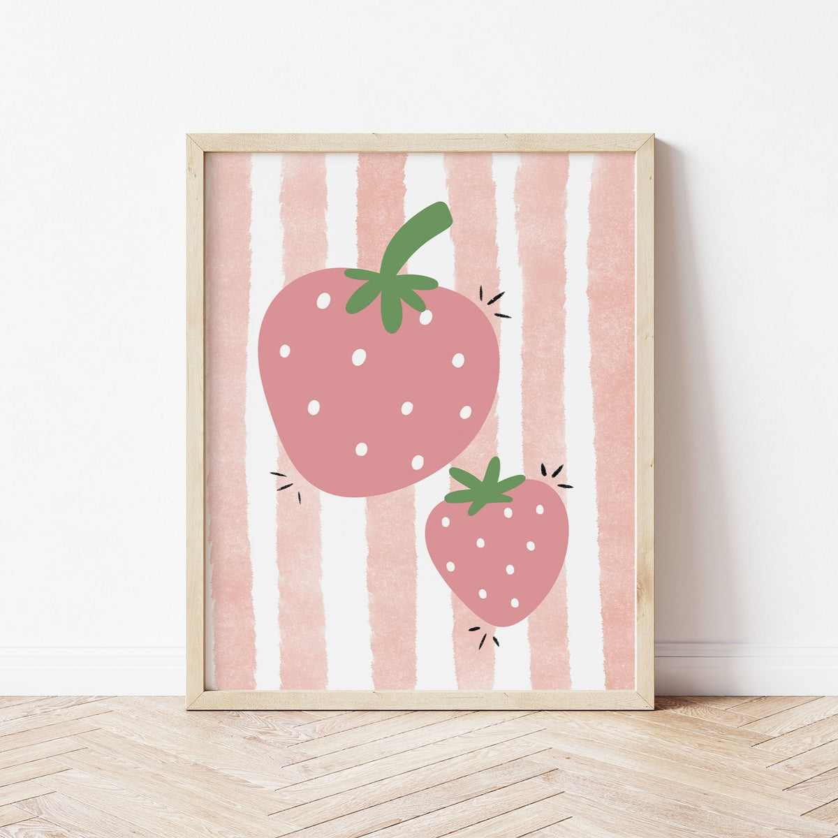 Strawberries kids wall art print