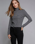 Striped Cotton Roll Neck