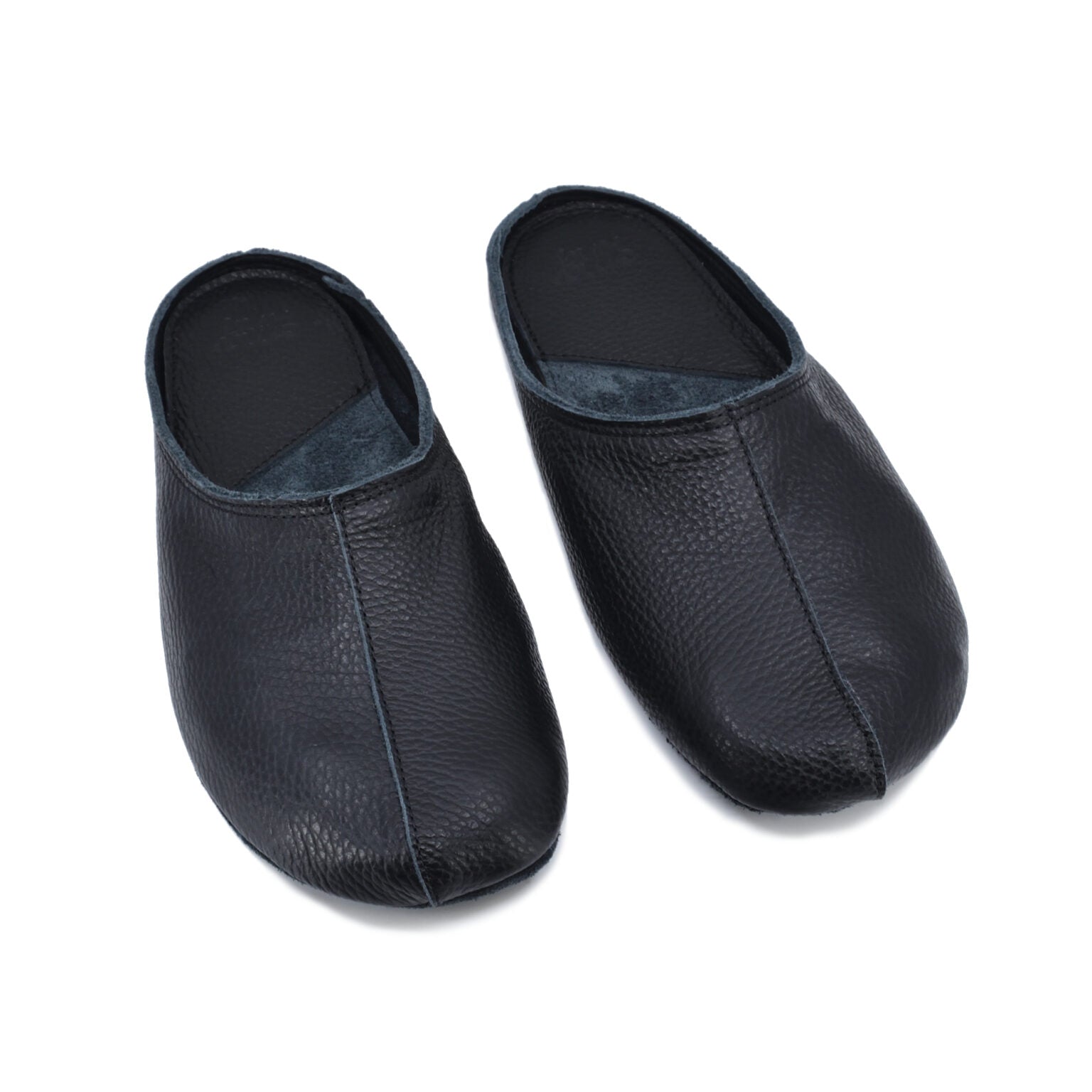 Recycled Leather Slippers Black