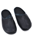 Recycled Leather Slippers Black
