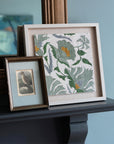 Suzani Framed Embroidery Print Small - Blue I