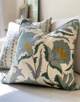 Suzani Square Cushion - Blue Green