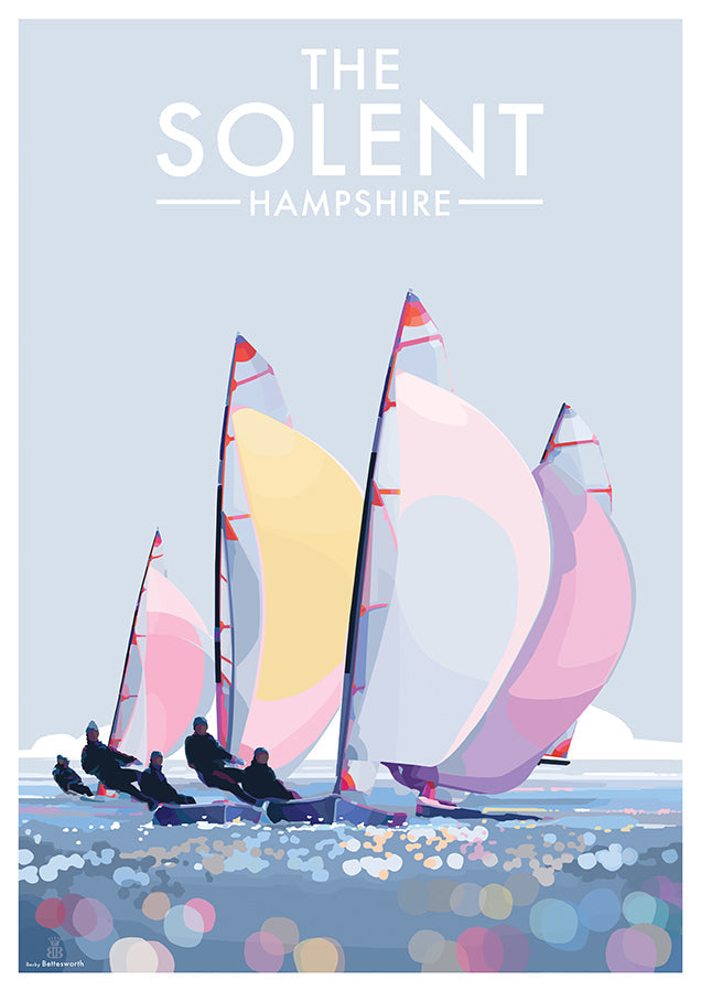 The Solent Vintage Travel Poster Print
