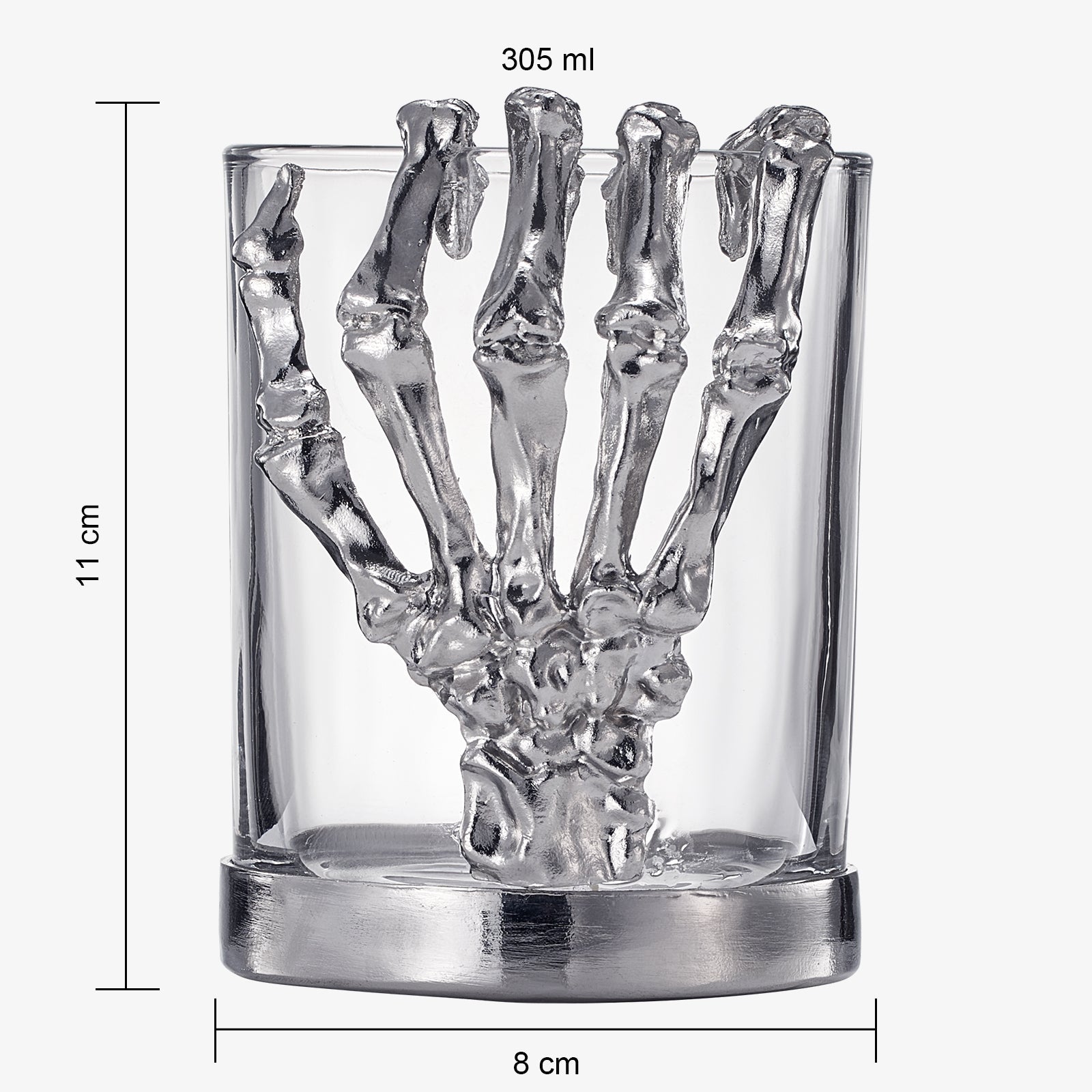 Skeleton Whiskey Glass Tumbler | Set of 2 | 10oz Glasses 4.3" H, Goth Gifts, Skeleton Gifts, Skeleton Decor, Spooky Wine Gift Set, Perfect for Themed Parties-2