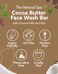 Cocoa Butter Face Wash Bar | Fragrance-Free Natural Facial Cleanser | Vegan, Plastic-Free Skincare for Sensitive Skin