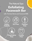 Exfoliating Face Wash Bar | Patchouli, Clary Sage & Sweet Orange | Natural Facial Cleanser with Gentle Scrub | Vegan, Plastic-Free Skincare
