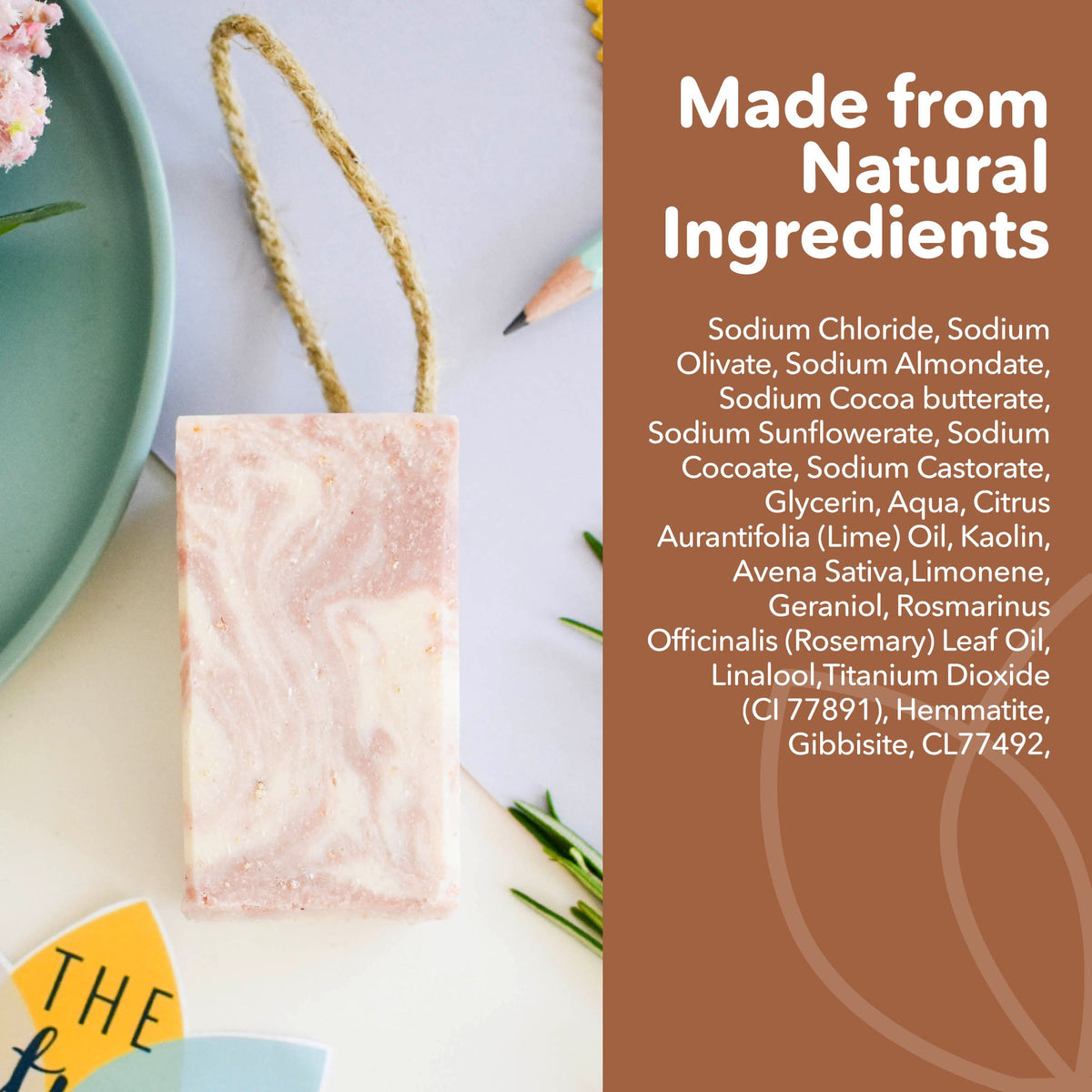 Himalayan Promise Soap Bar | Rosemary Lime &amp; Himalayan Pink Salt Natural Handcrafted Soap | Vegan, Plastic-Free Skincare | 2 Styles Available