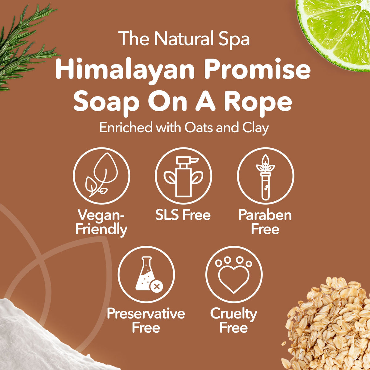 Himalayan Promise Soap Bar | Rosemary Lime &amp; Himalayan Pink Salt Natural Handcrafted Soap | Vegan, Plastic-Free Skincare | 2 Styles Available
