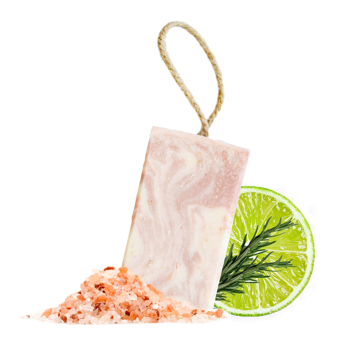 Himalayan Promise Soap Bar | Rosemary Lime &amp; Himalayan Pink Salt Natural Handcrafted Soap | Vegan, Plastic-Free Skincare | 2 Styles Available
