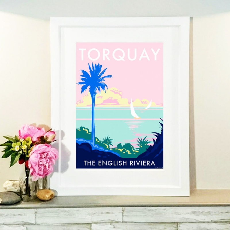 Torquay Palm Vintage Seaside Print