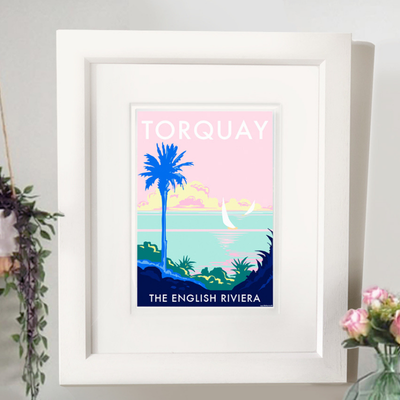 Torquay Palm Vintage Seaside Print
