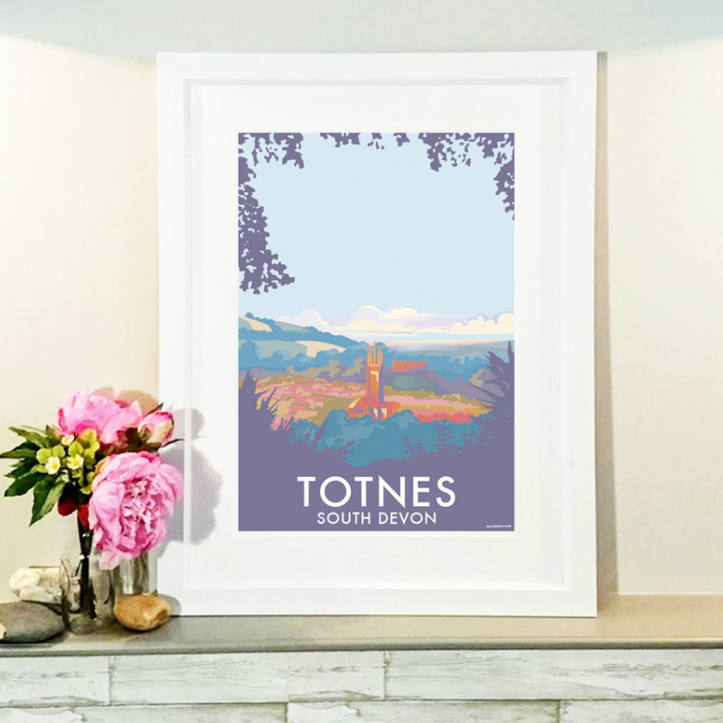 Totnes Vintage Travel Poster Print