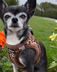 Tiny Trails Step In Luxury Leopard Fur Lined Puppy and Small Dog Harness